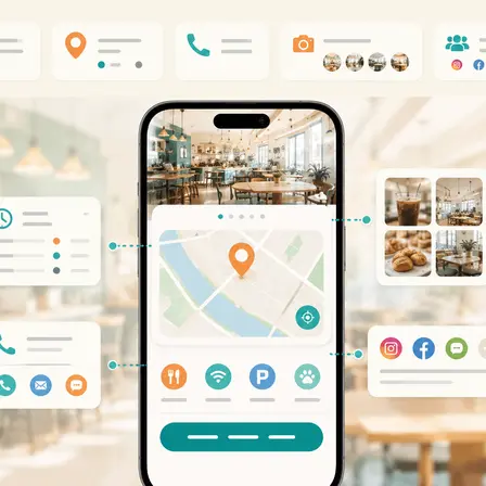 必要な店舗情報をスマホで確認できるサイトイメージ