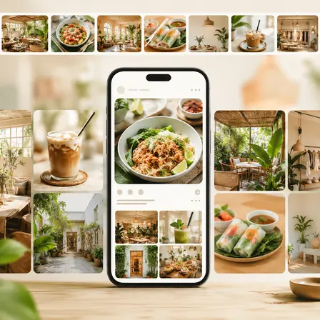 写真で店舗の雰囲気を伝えるサイトイメージ