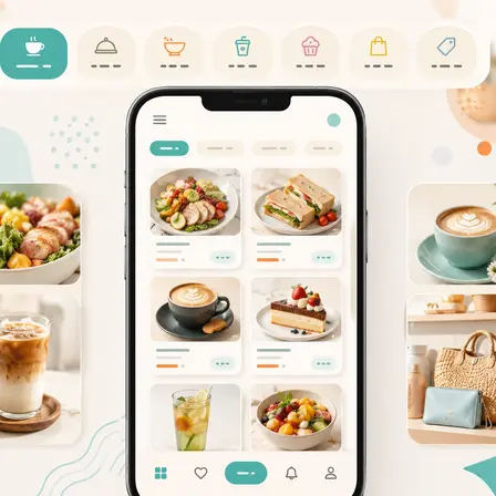 メニューや商品をスマホで見やすく整理したサイトイメージ