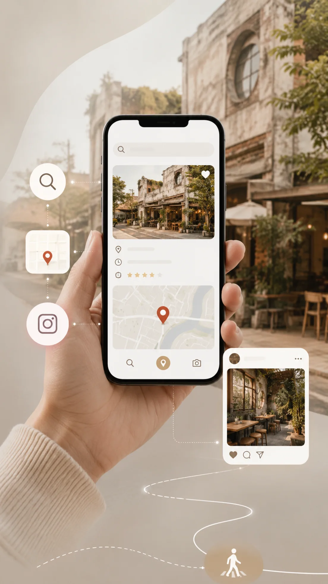 スマホでお店を検索している様子